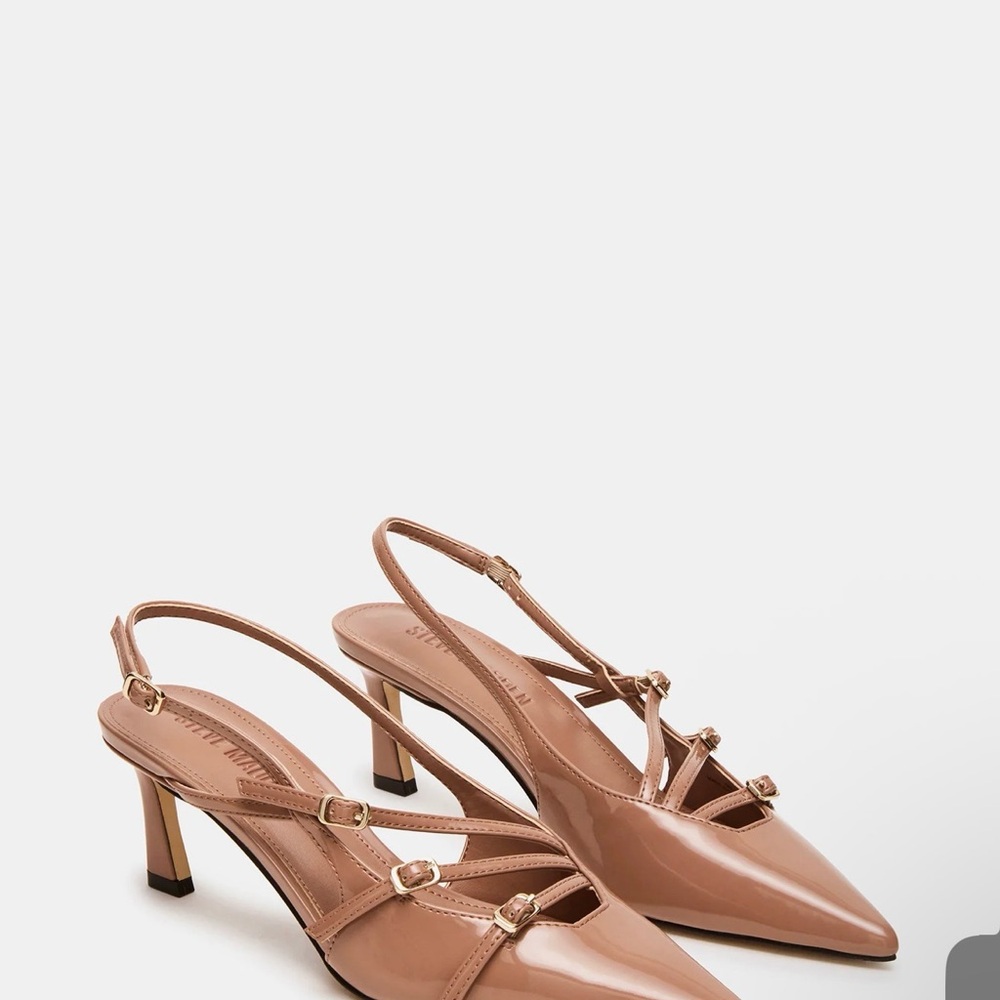 Steve Madden Mocha Patent Slingback Heels
